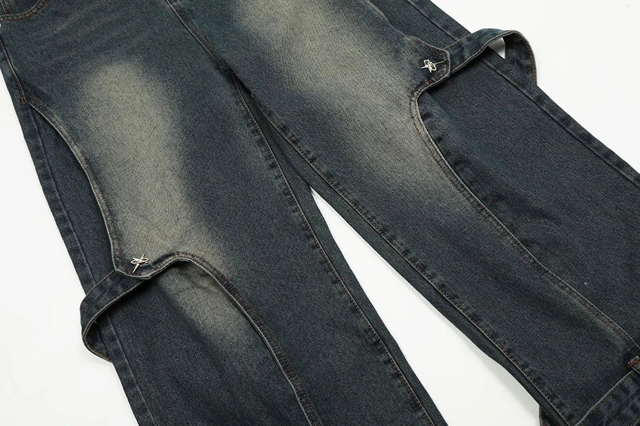 Deconstructed Denim Waves Jeans