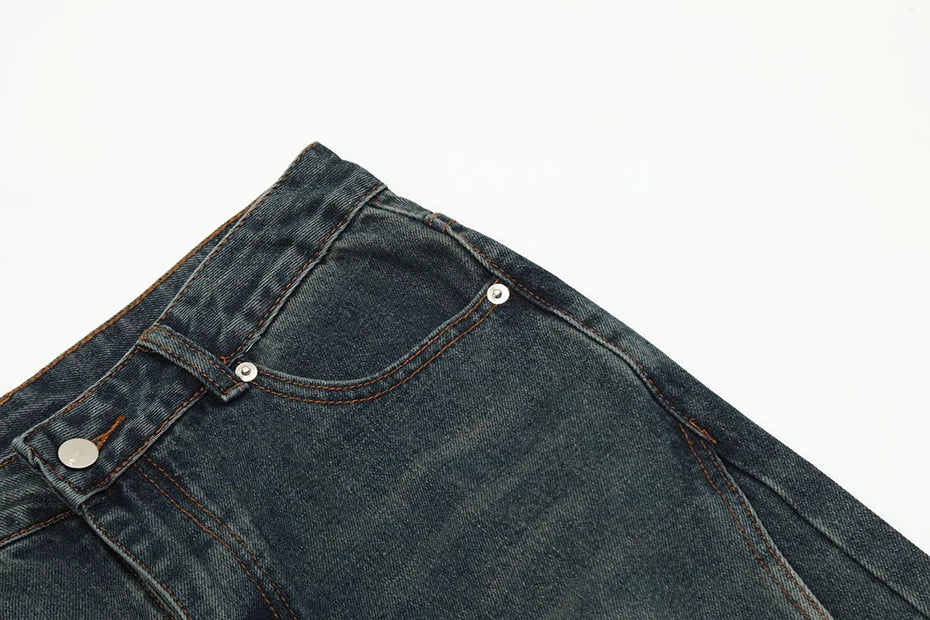 Deconstructed Denim Waves Jeans