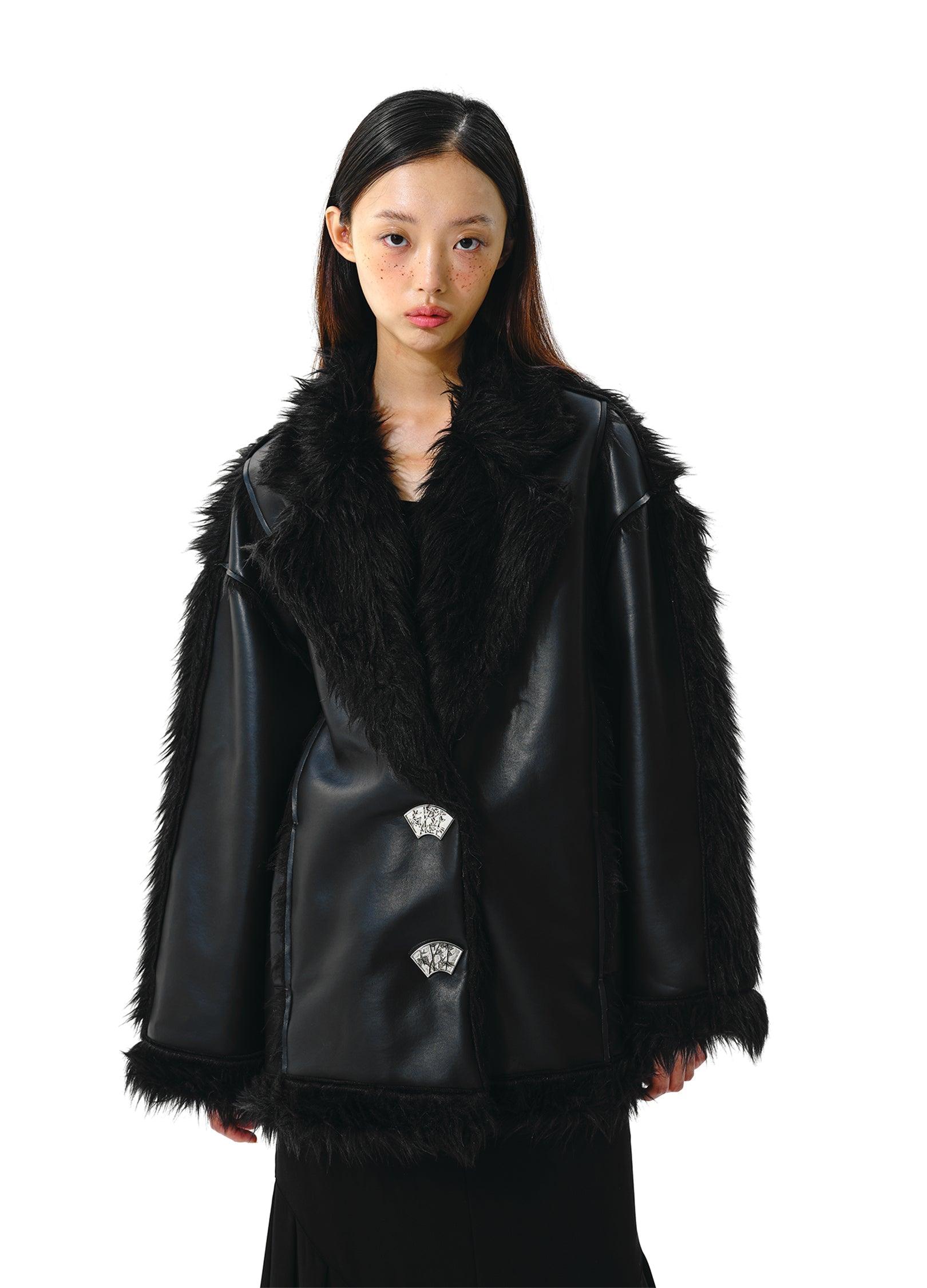 Luxurious Faux Fur Trimmed Blazer - chiclara