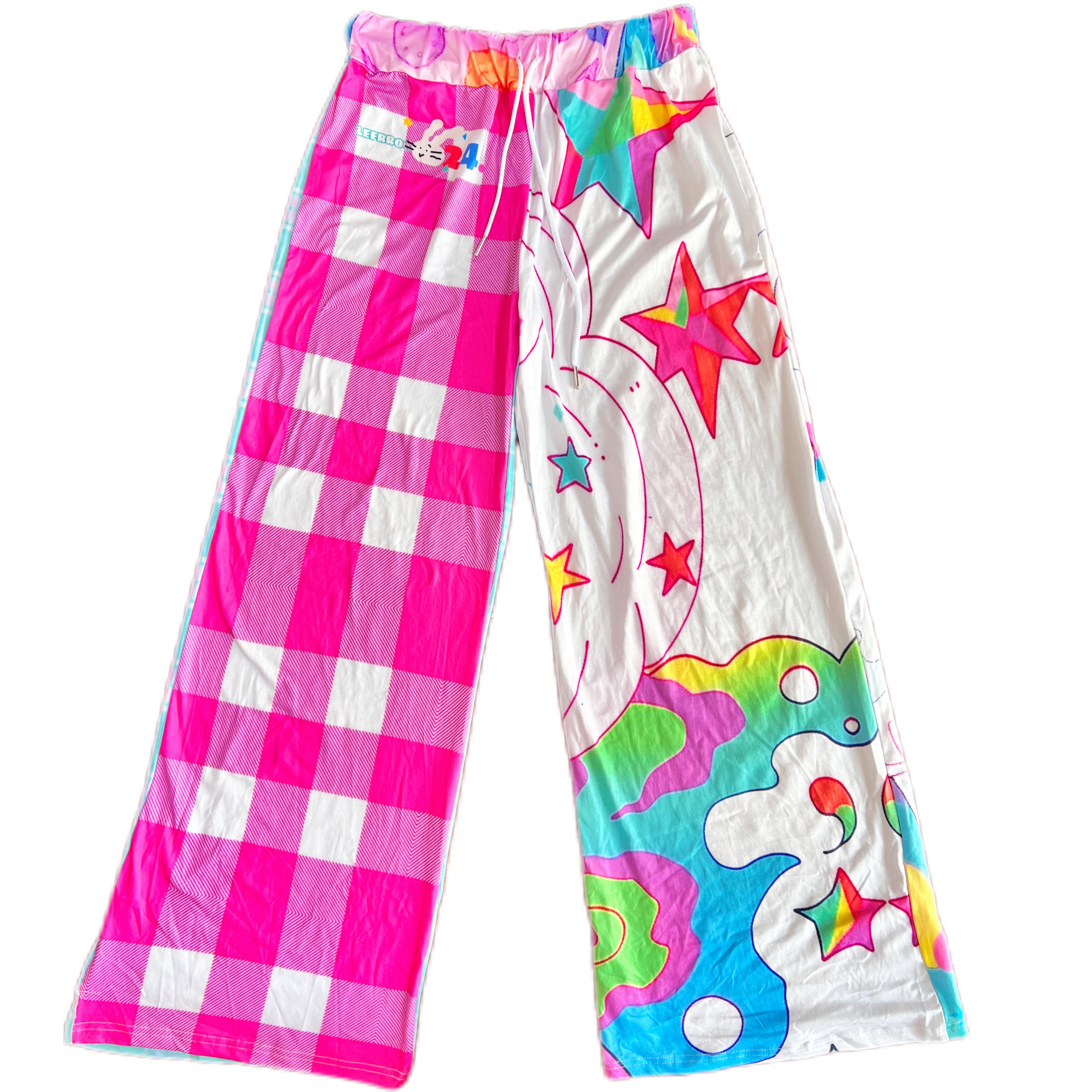 Rainbow Bunny Pink Gingham Pants