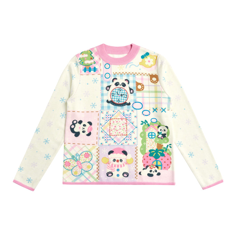 Playful Panda Winter Knit Sweater