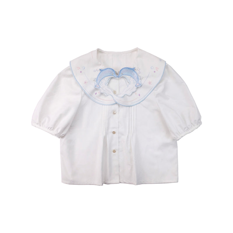 Peter Pan Collar Puff Blouse