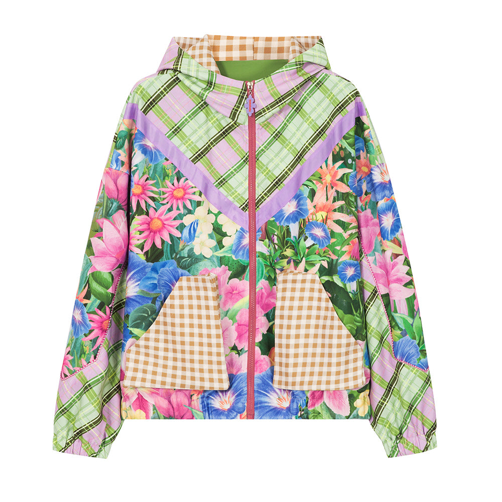 Kawaii Gingham Sporty Windbreaker