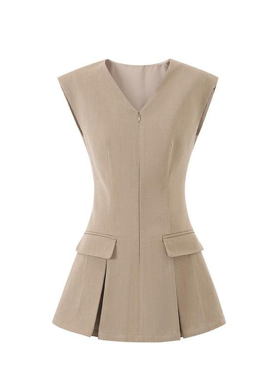 Zipper Suit Vest Dress