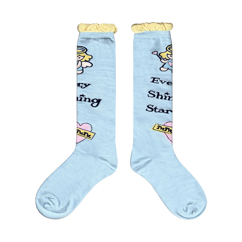 Angel Ruffle Trim Cotton Socks