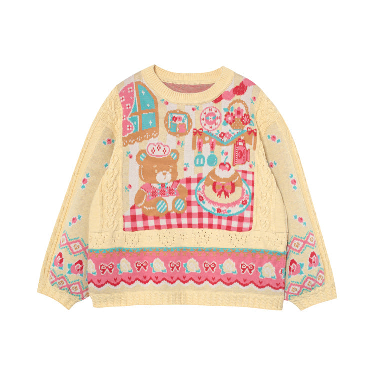 Sweet Teddy Cafe Long Sweater