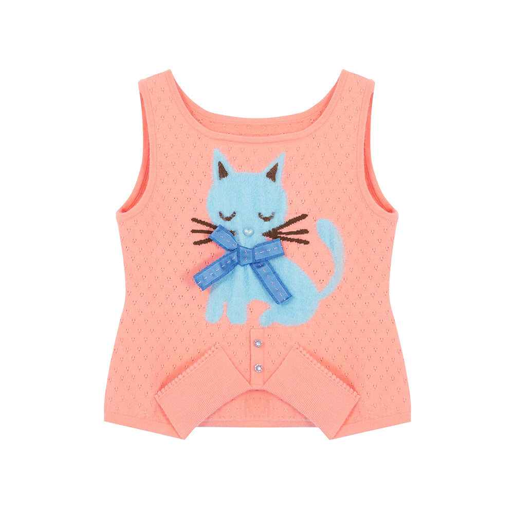 Sleeveless Cat Bow Tank Top