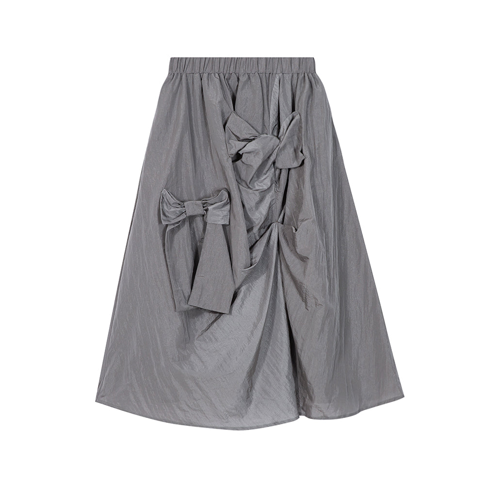 Bow Detail Midi Skirt