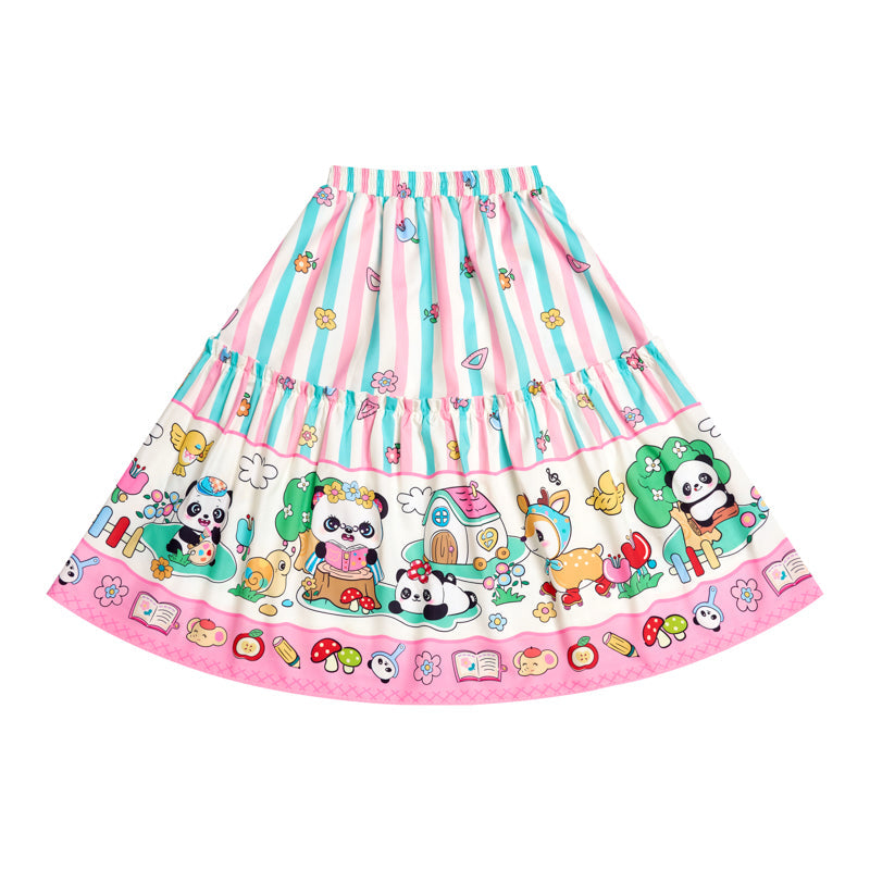 Sweet Panda Picnic Border Skirt