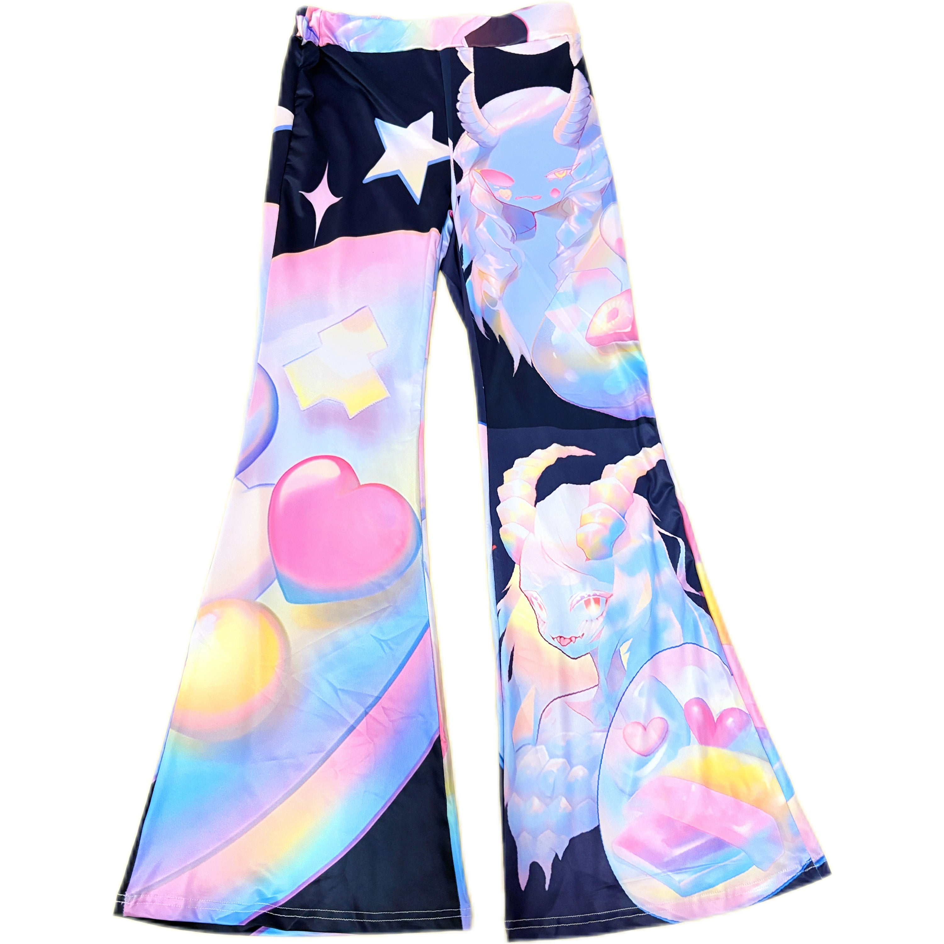 Pastel Galaxy Print Wide Leg Pants
