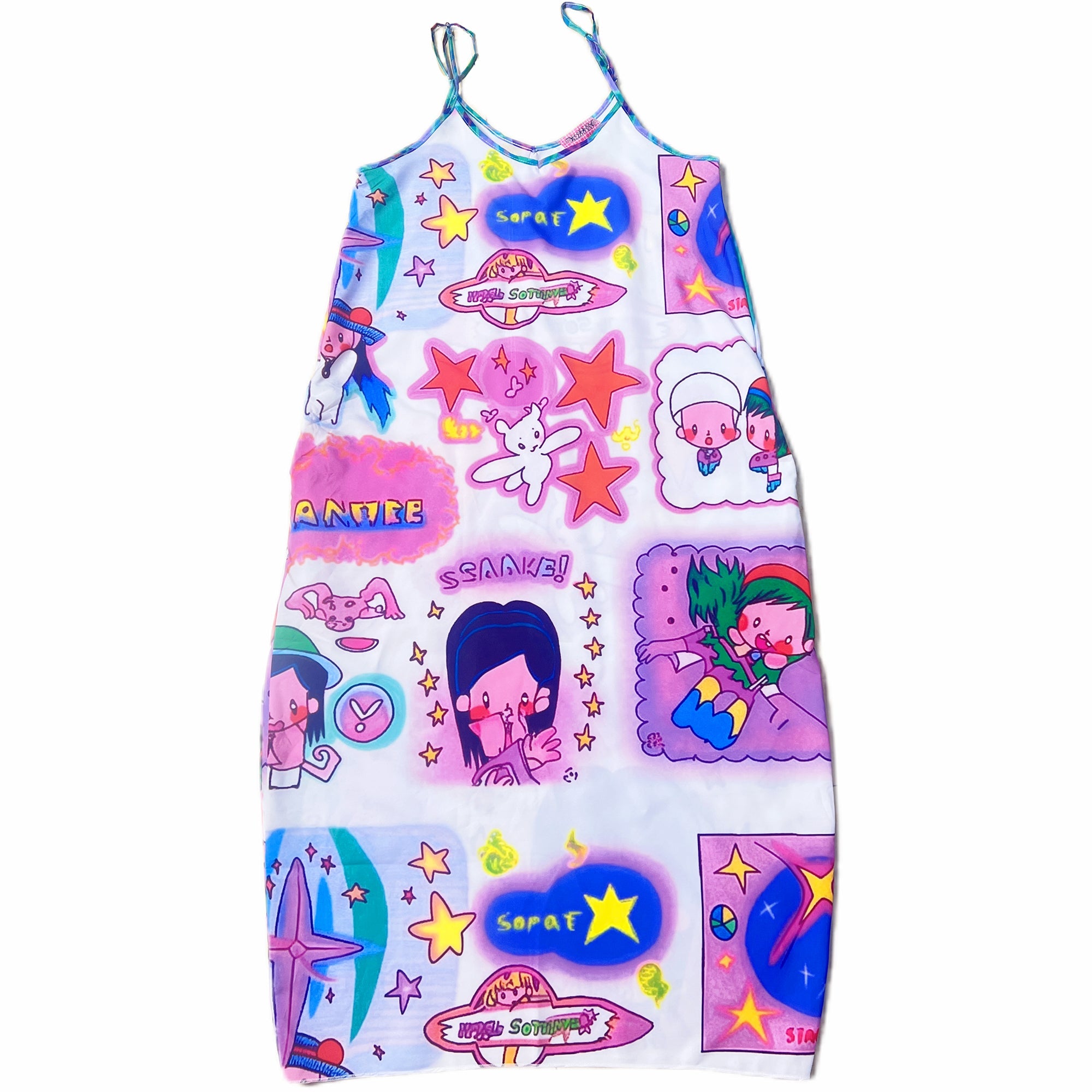 Kawaii Star Cute Print Maxi Dress