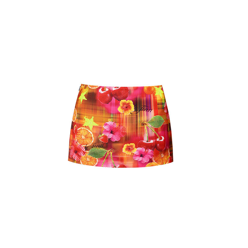 Summer Fruit Print Skirt - chiclara