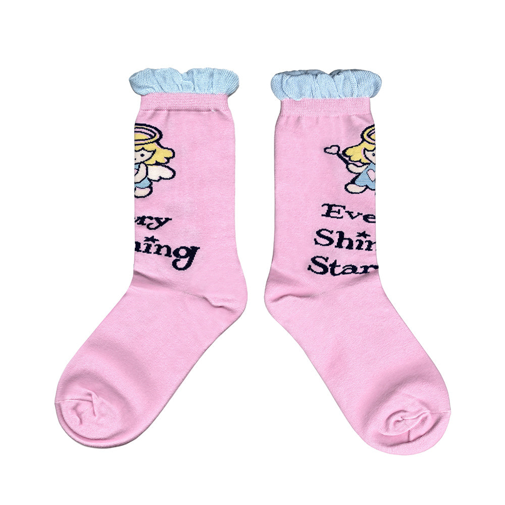 Angel Ruffle Trim Cotton Socks