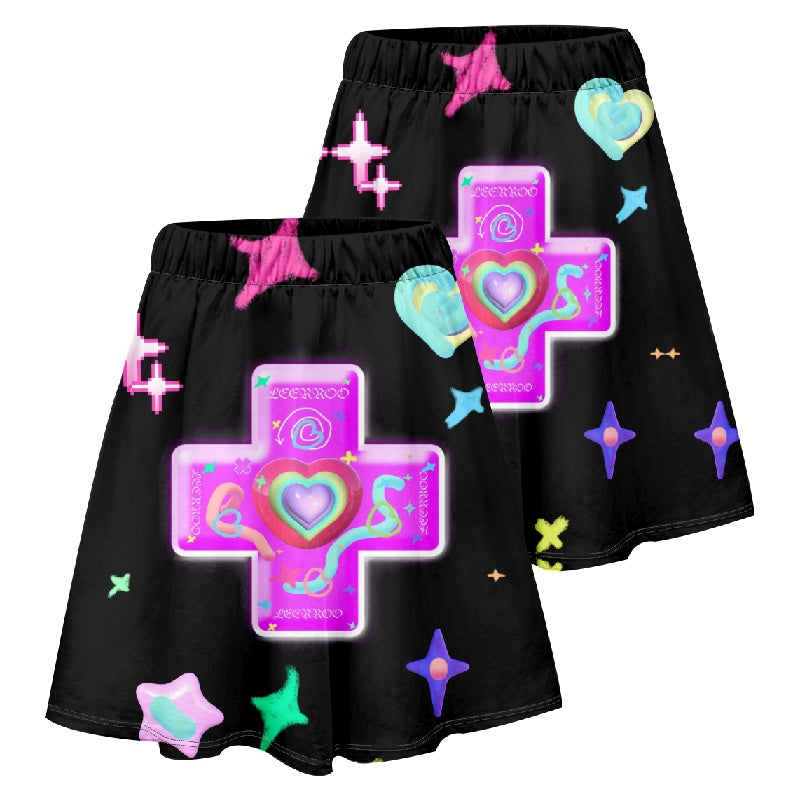 Kawaii Gaming Controller Rainbow Skirt