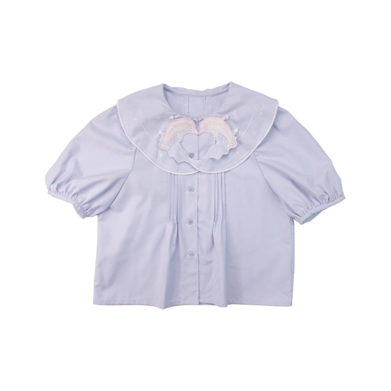 Peter Pan Collar Puff Blouse