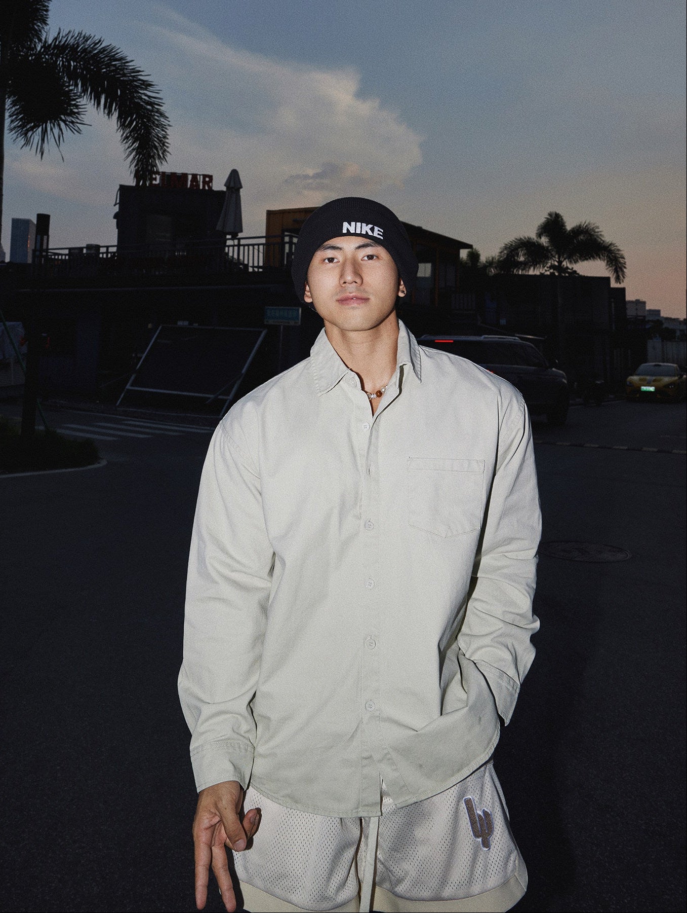 Washed Oversized Button-Up Long Sleeve Shirt