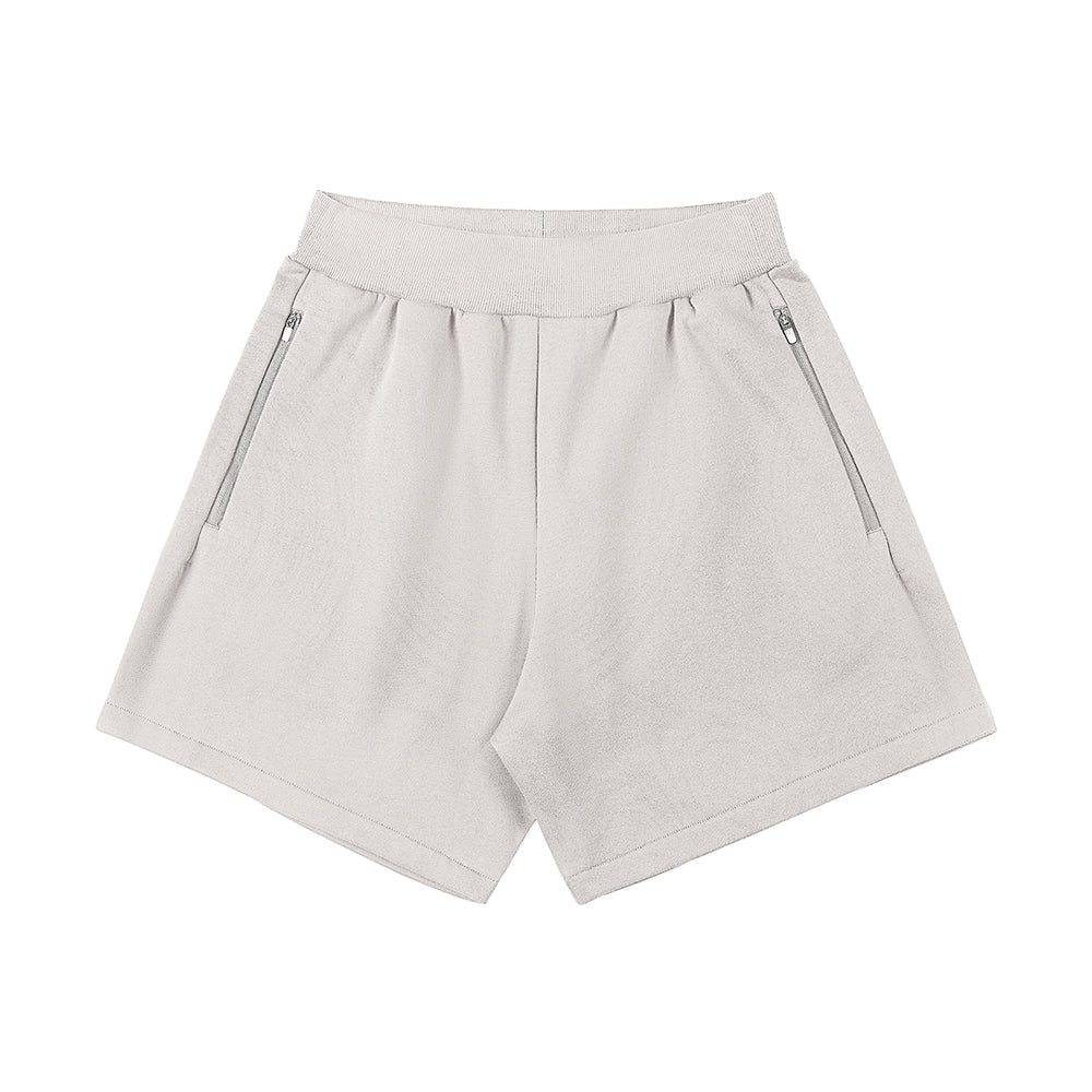 400G Heavy Cotton Shorts with Zip Pocket - chiclara