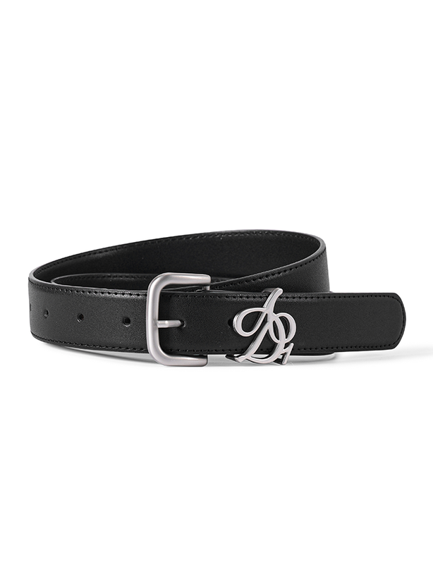 Luxury Leather Logo Belt: Designer Slim Strap with Signature Buckle