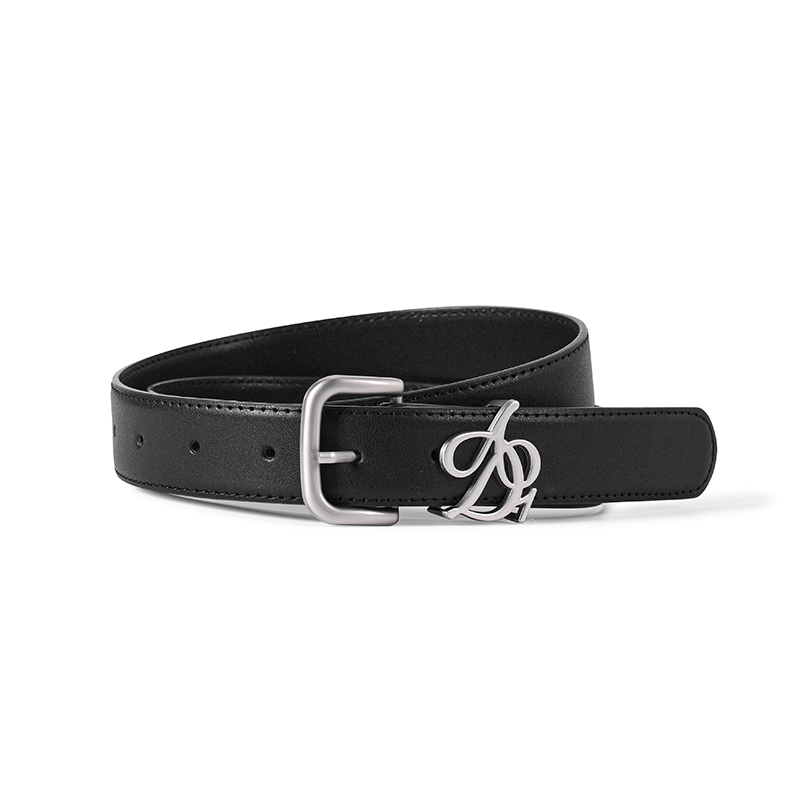 Luxury Leather Logo Belt: Designer Slim Strap with Signature Buckle