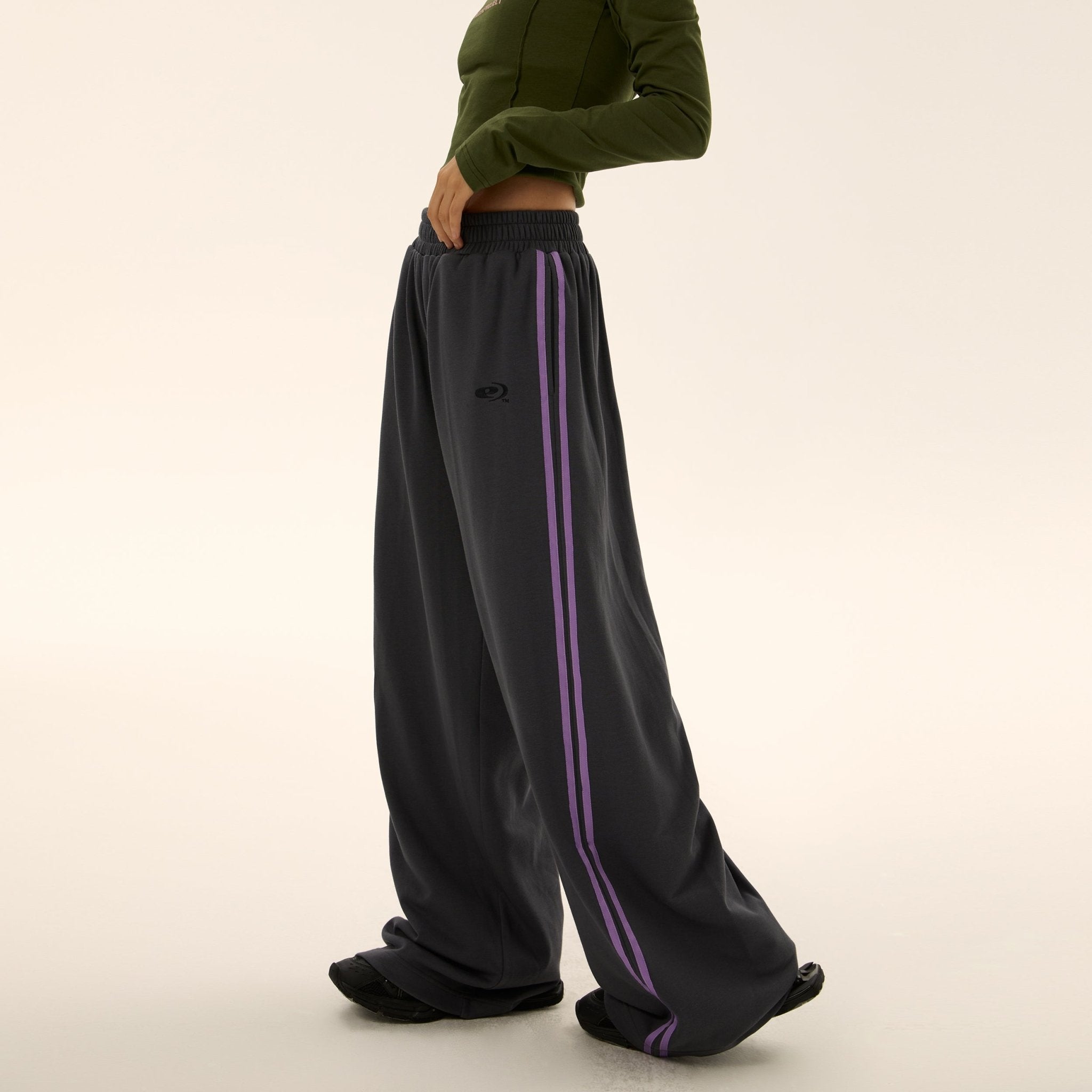 Two-Stripes Wide-Leg Track Pants