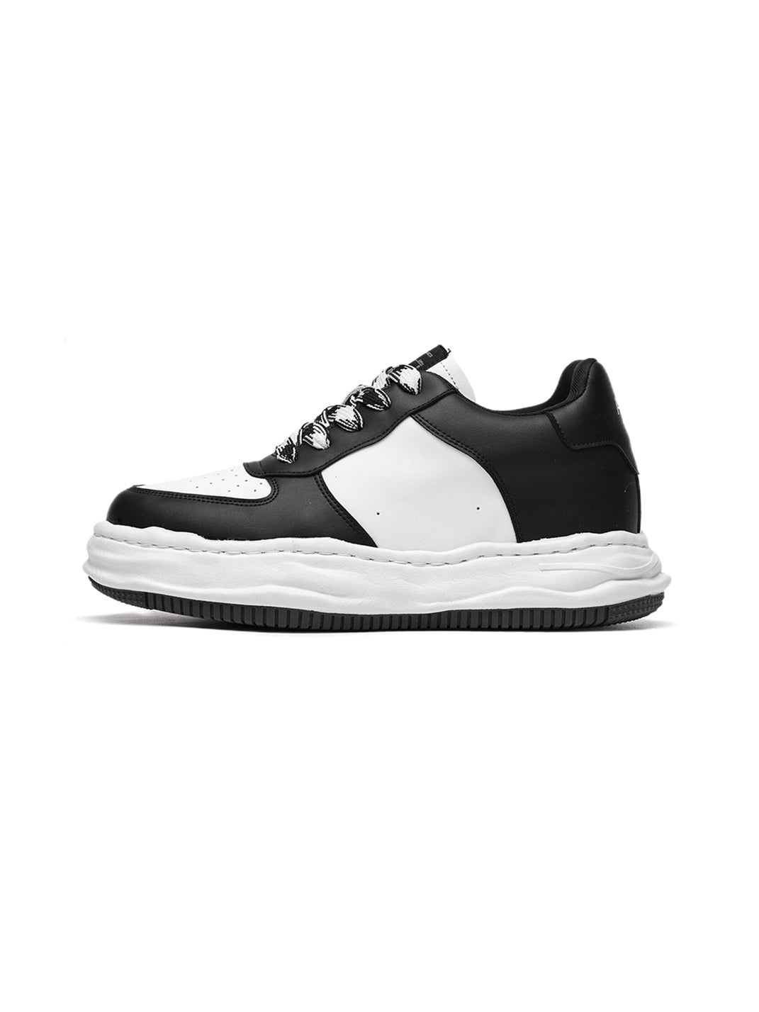 Paneled Upper Wavy Sole Chunky Sneakers