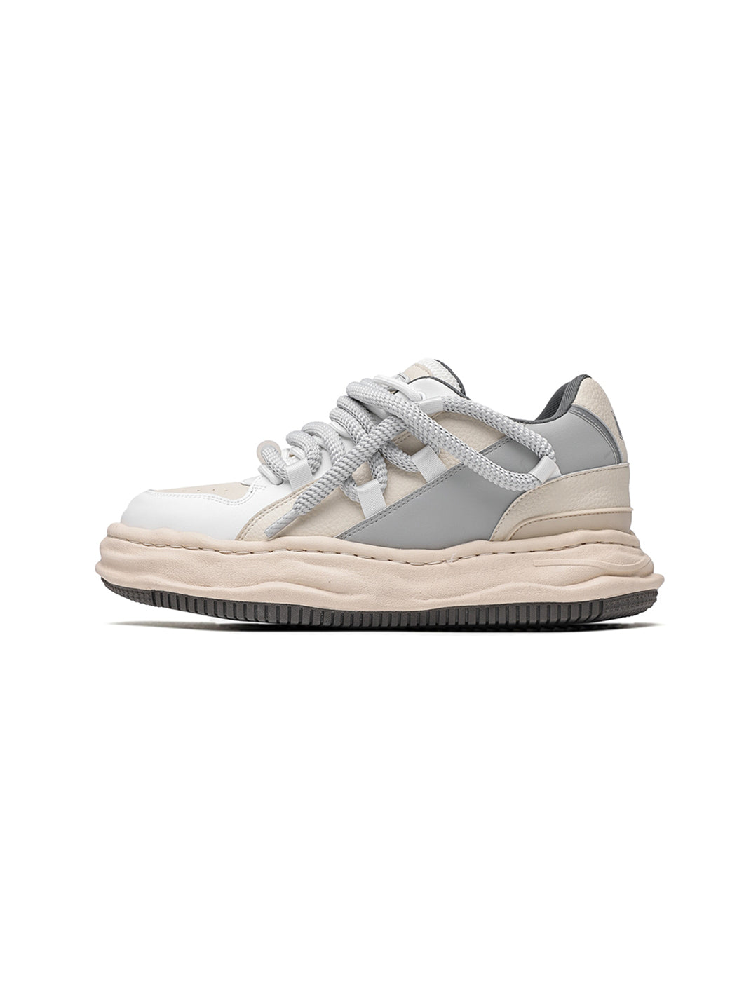 Paneled Upper Wavy Sole Chunky Sneakers