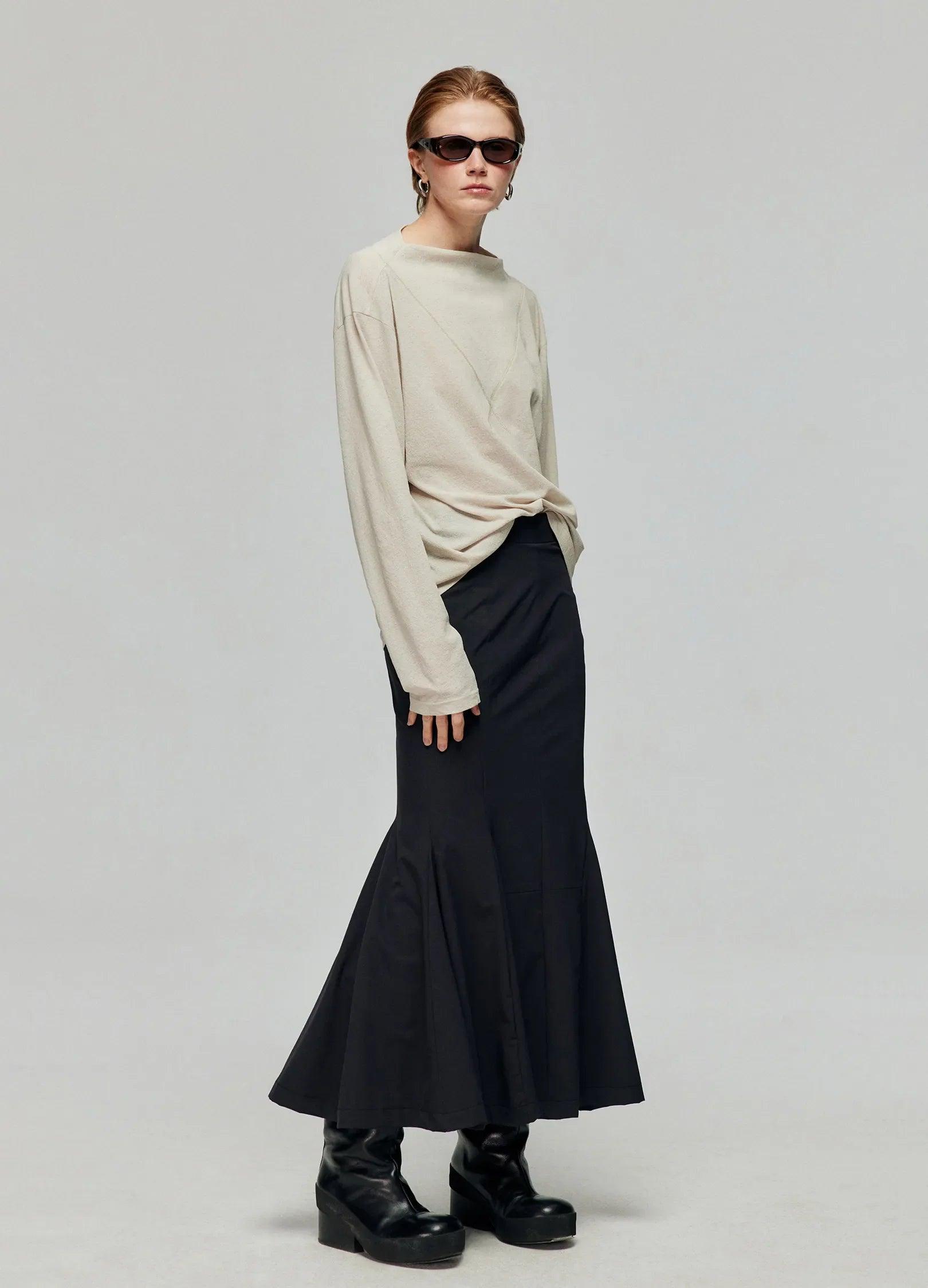 Elegant Fishtail Maxi Skirt - chiclara