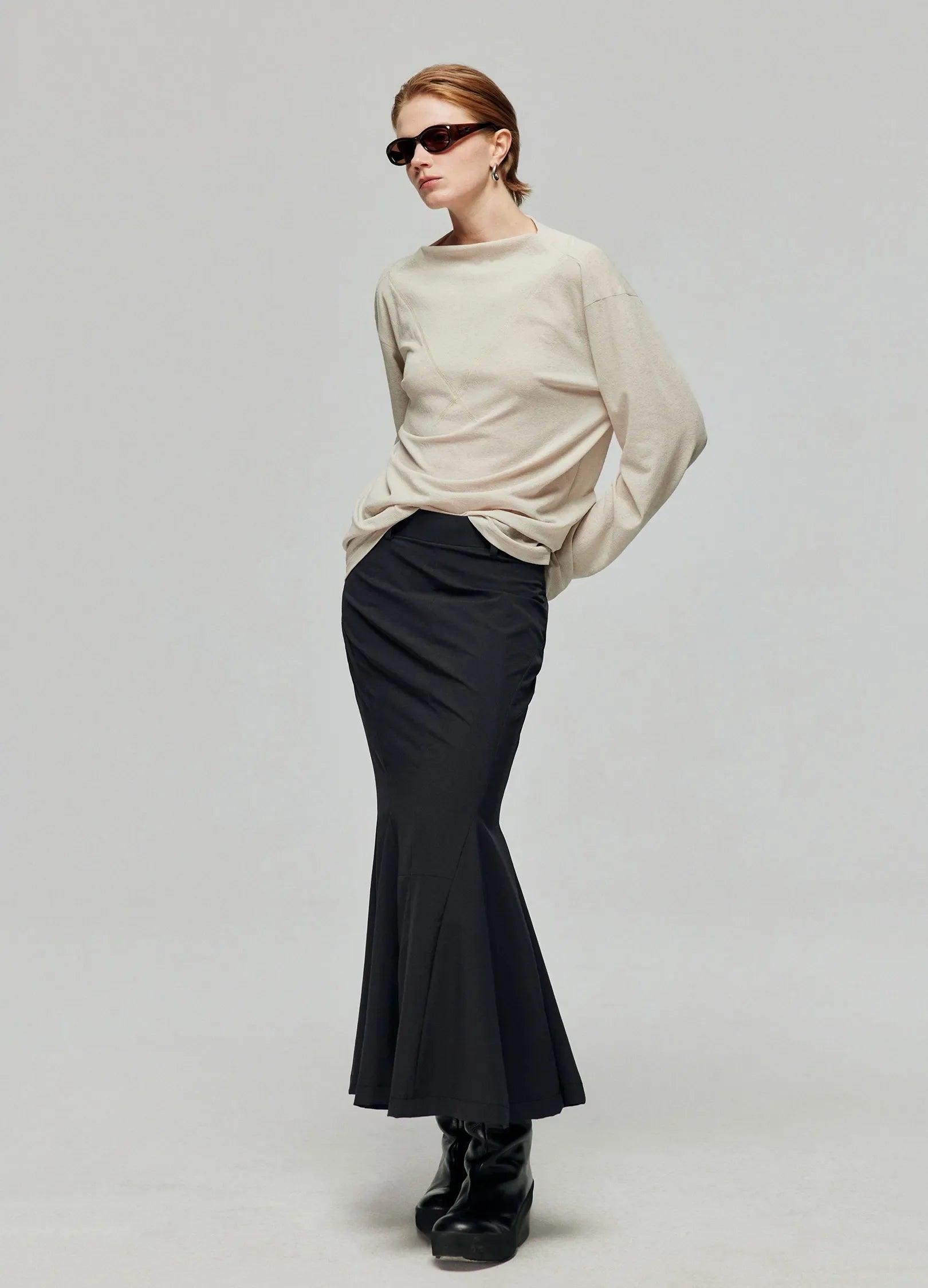 Elegant Fishtail Maxi Skirt - chiclara