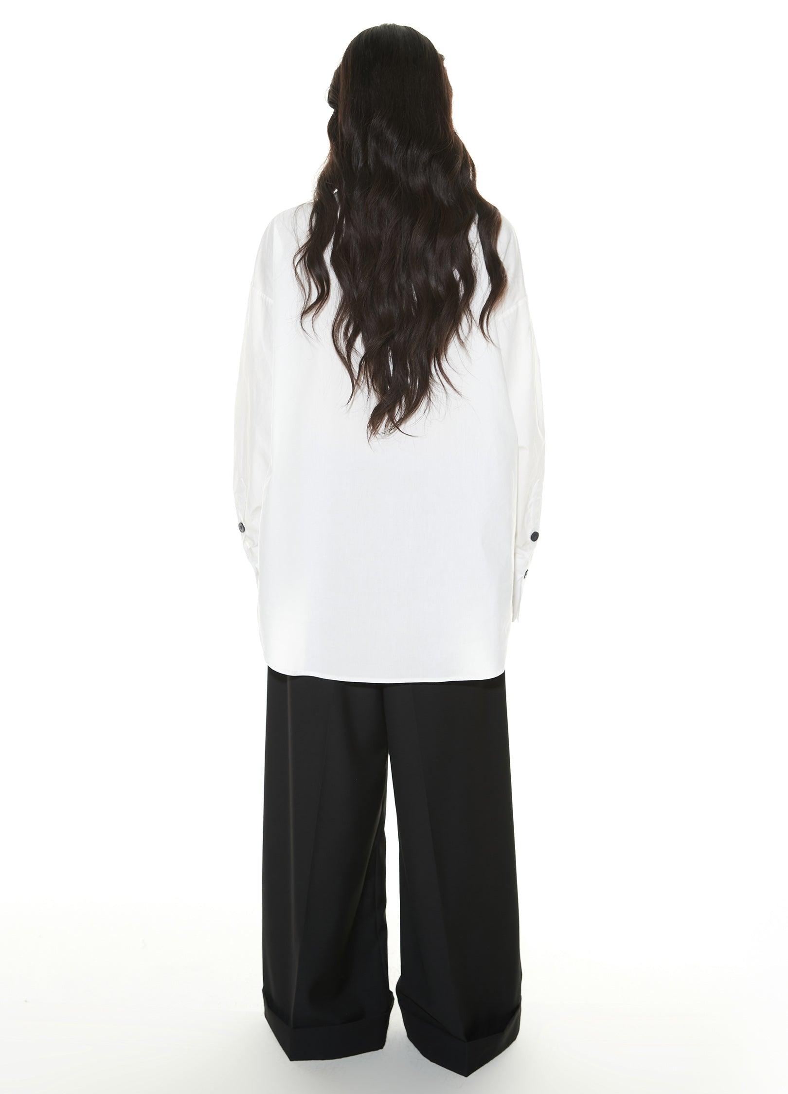 Wide-Leg Cuffed Suit Pants - chiclara