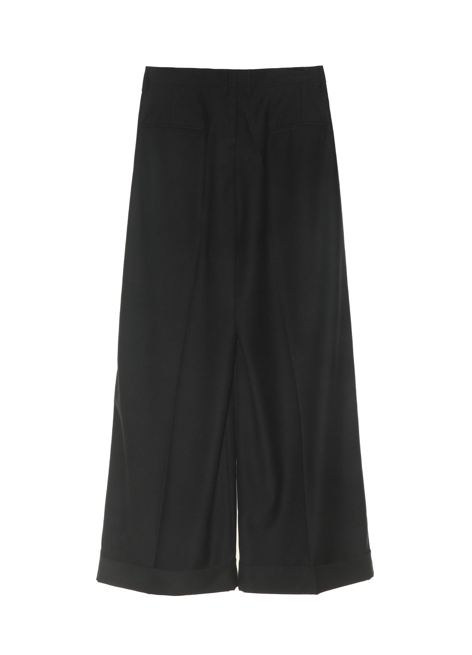 Wide-Leg Cuffed Suit Pants - chiclara