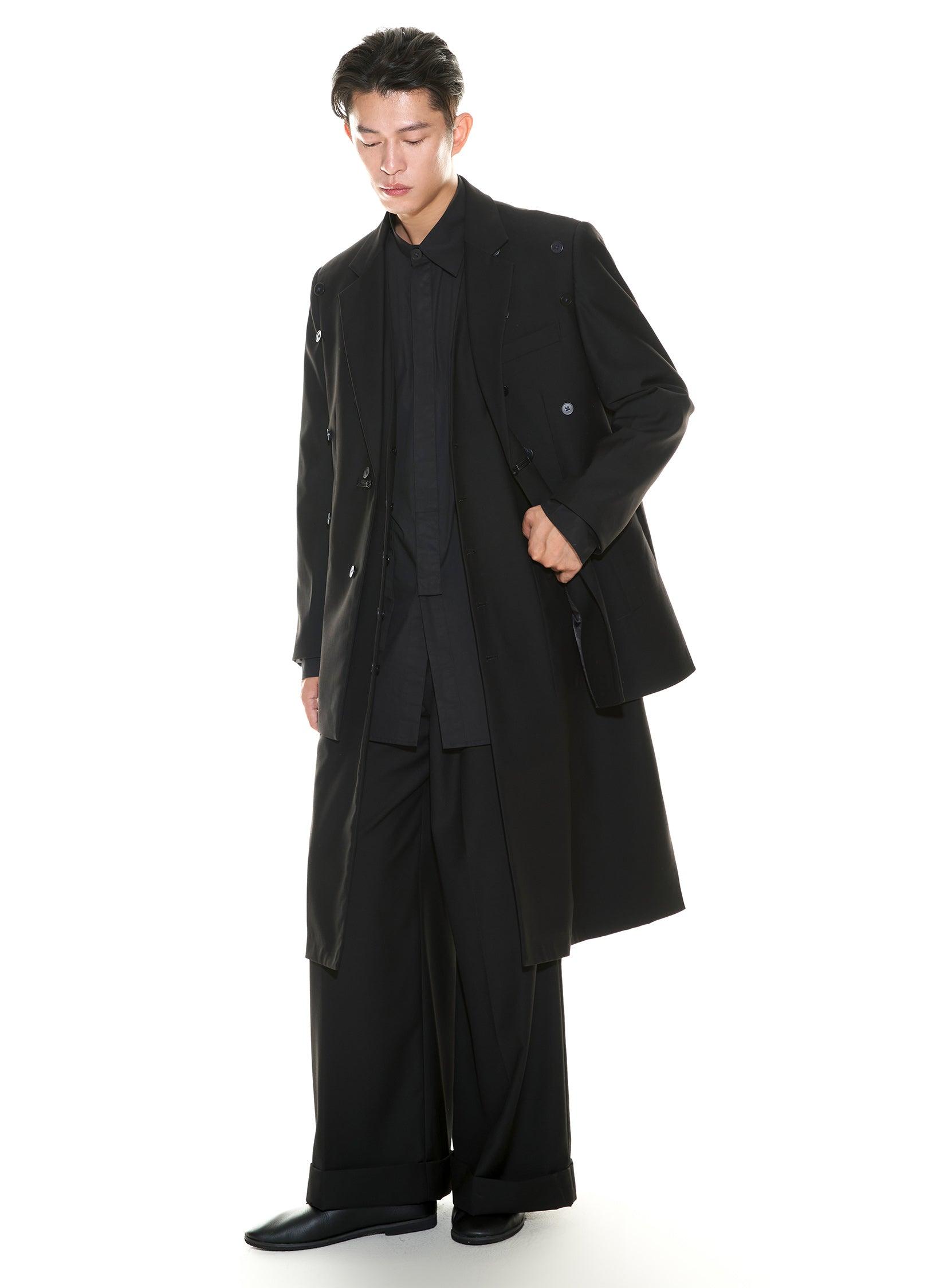 Wide-Leg Cuffed Suit Pants - chiclara