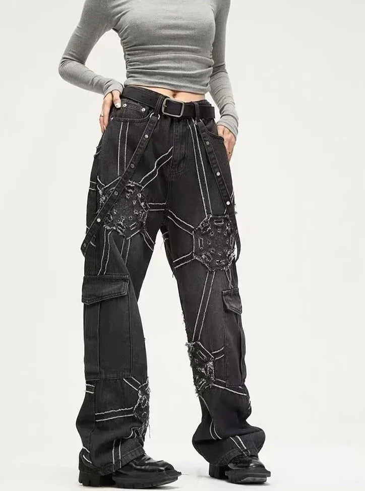 Spider Web Cargo Jeans