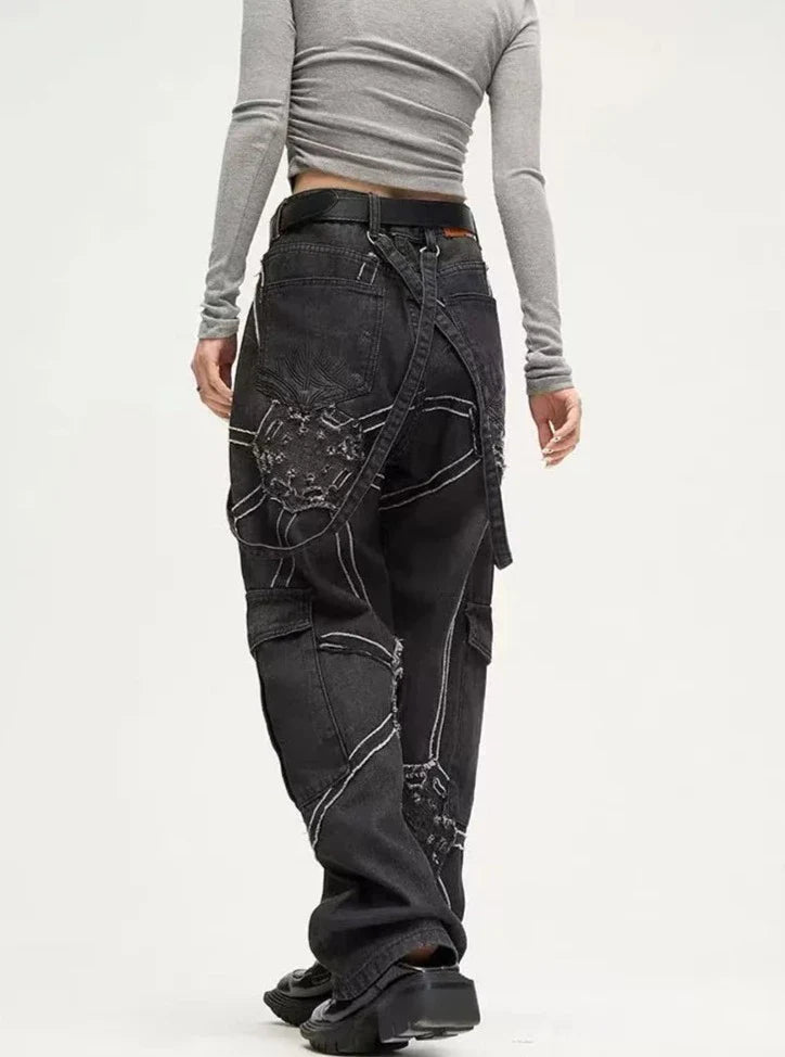 Spider Web Cargo Jeans