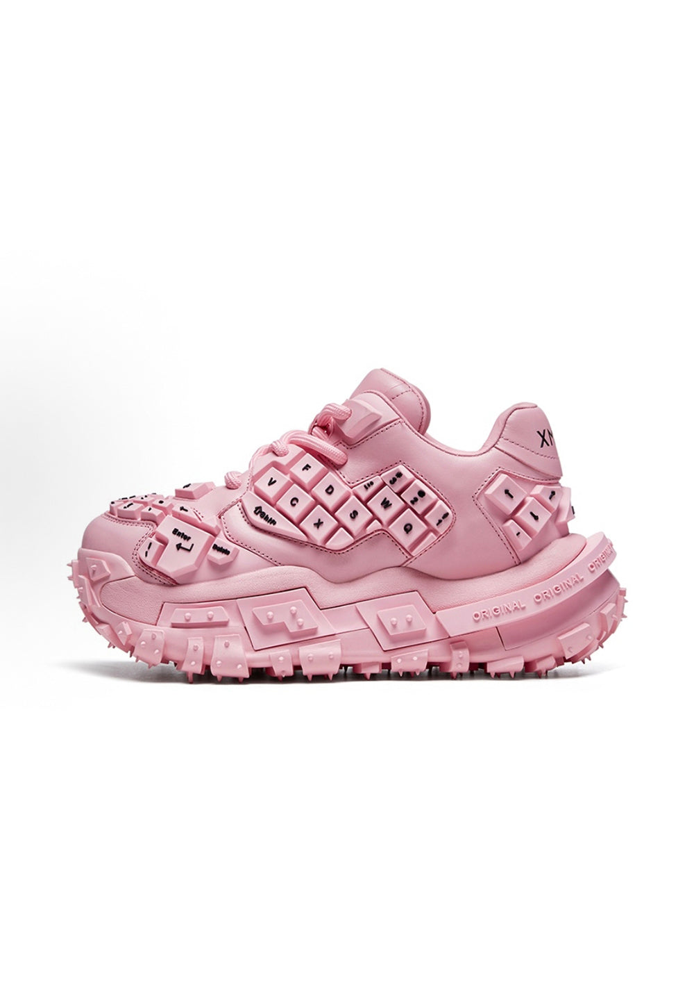 Pink and Red Chunky Keyboard Dad Sneakers