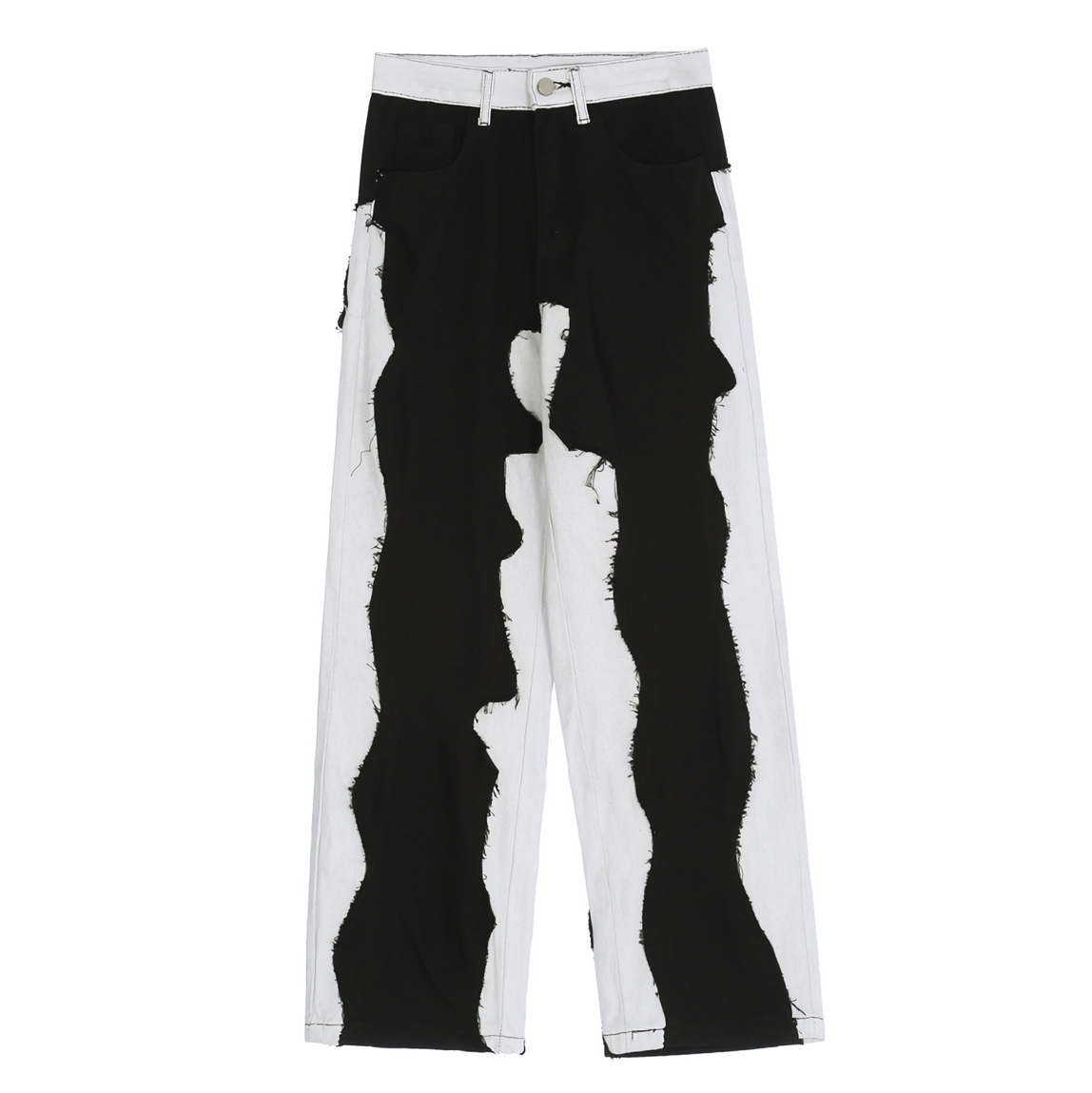 Jeans de fusión de mezclilla de ajuste de doble tono