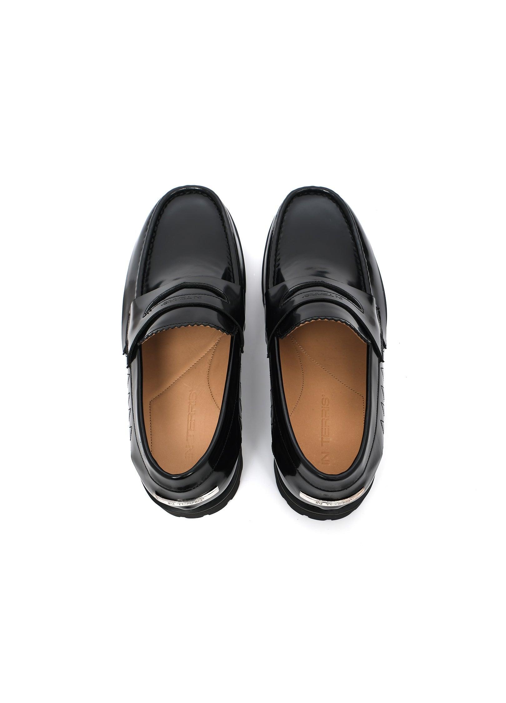 Edgy Leather Spike Loafers - chiclara