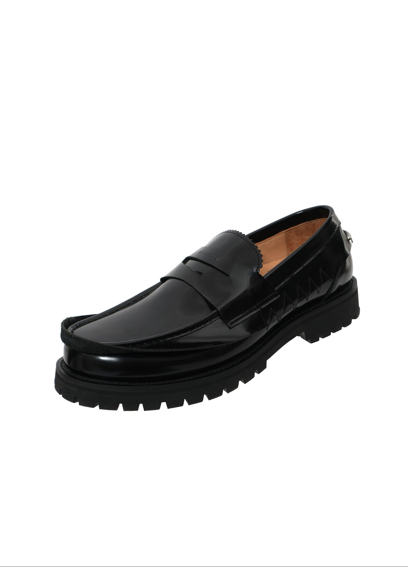 Edgy Leather Spike Loafers - chiclara