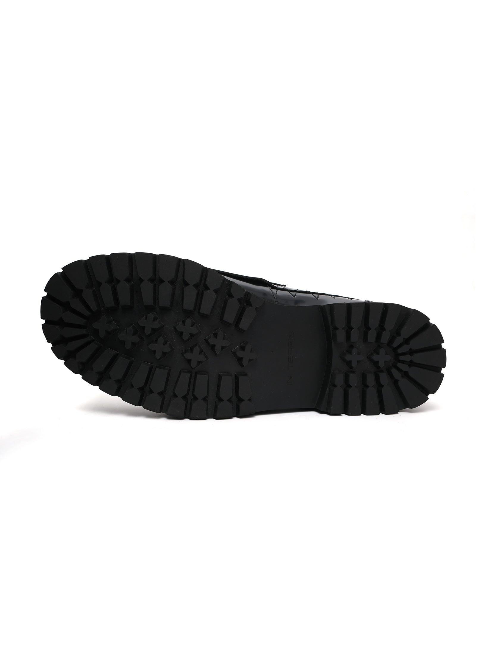 Edgy Leather Spike Loafers - chiclara