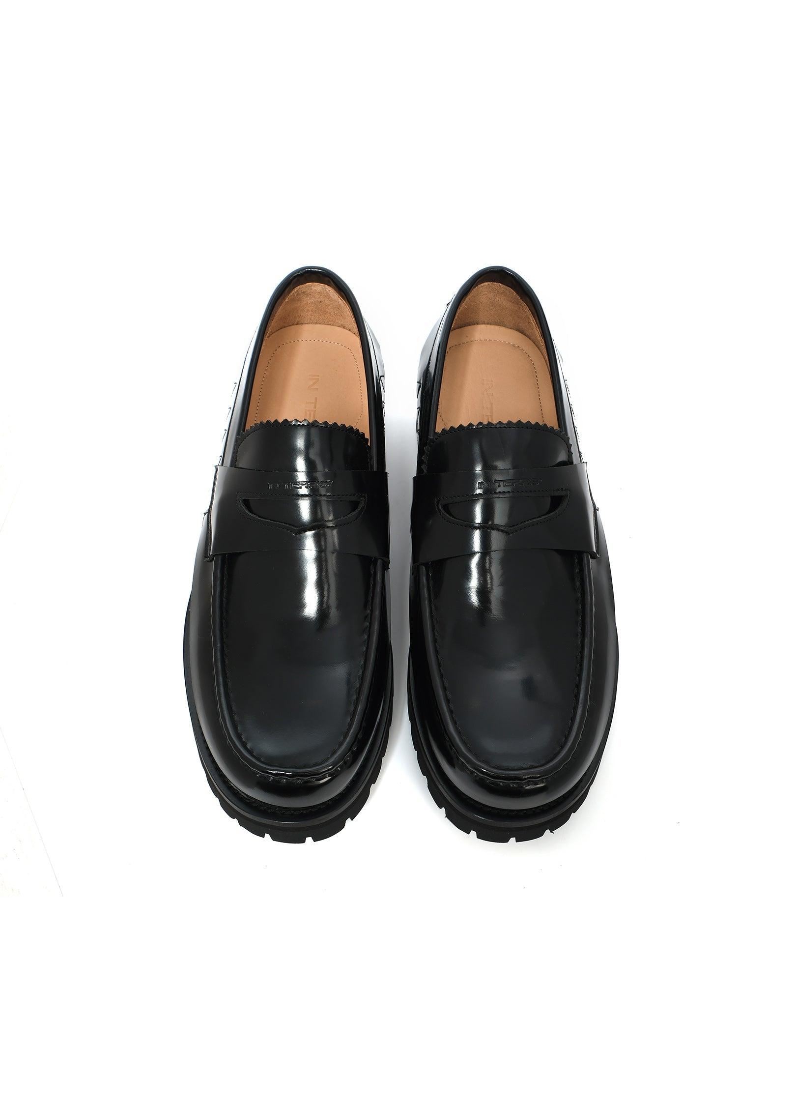 Edgy Leather Spike Loafers - chiclara