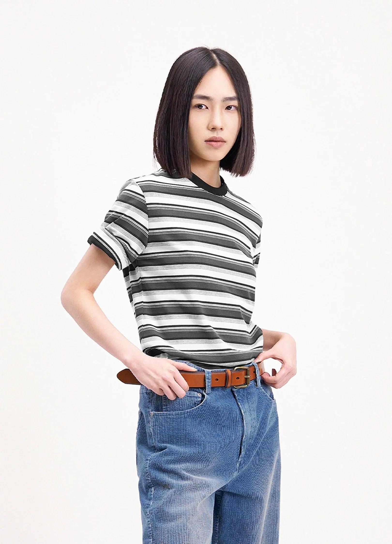 Chic Striped Unisex Tee - chiclara