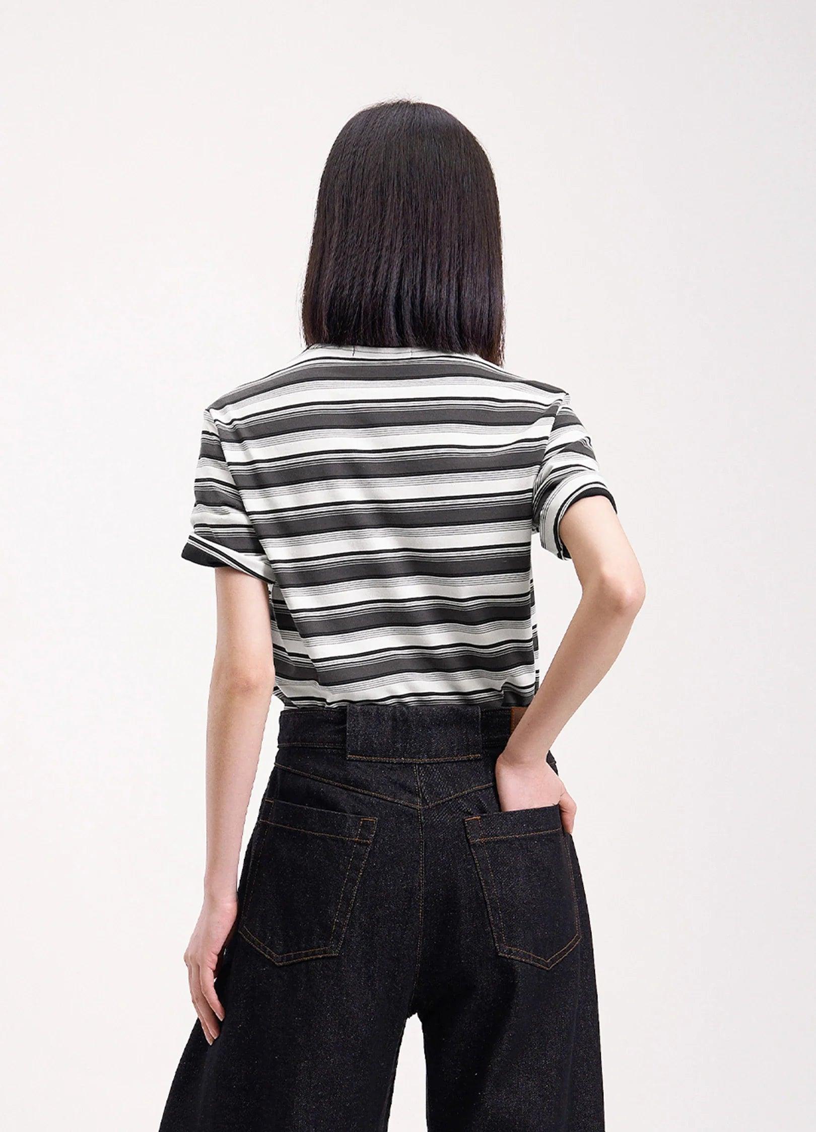 Chic Striped Unisex Tee - chiclara