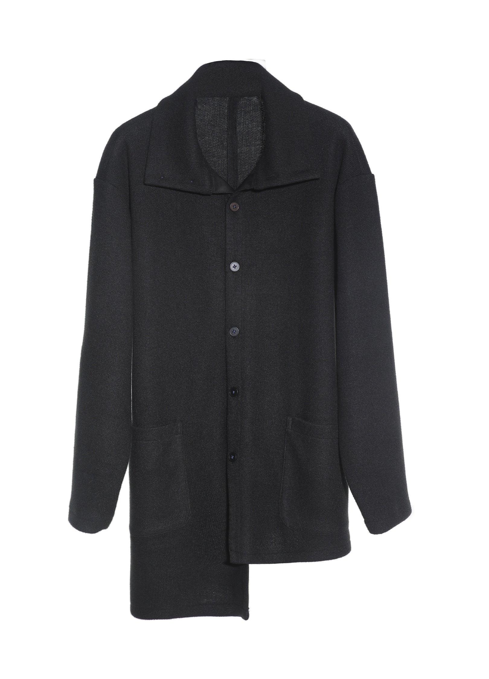 Asymmetrical Stand Collar Overcoat by VAPOUR BLUE - chiclara