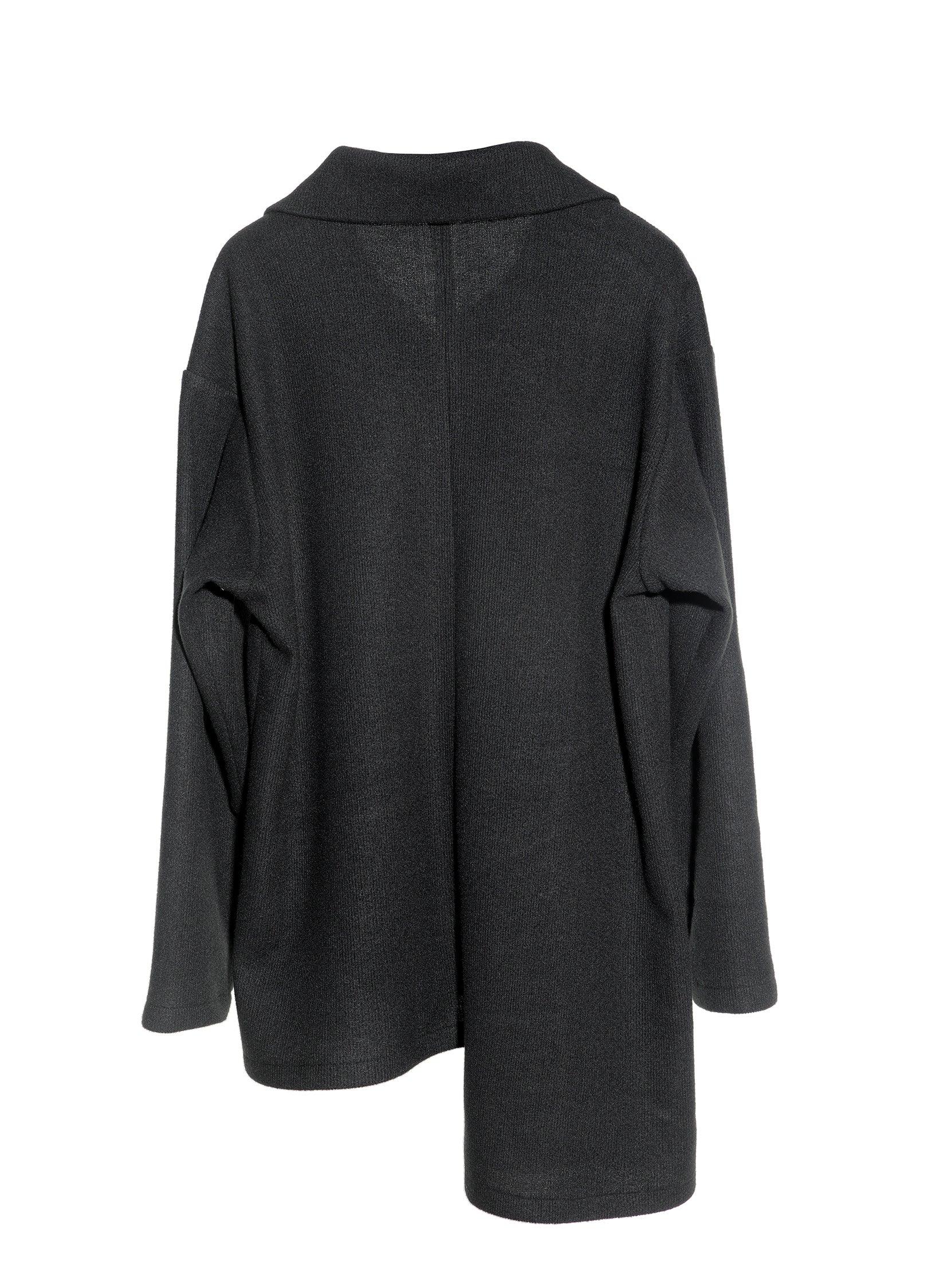 Asymmetrical Stand Collar Overcoat by VAPOUR BLUE - chiclara