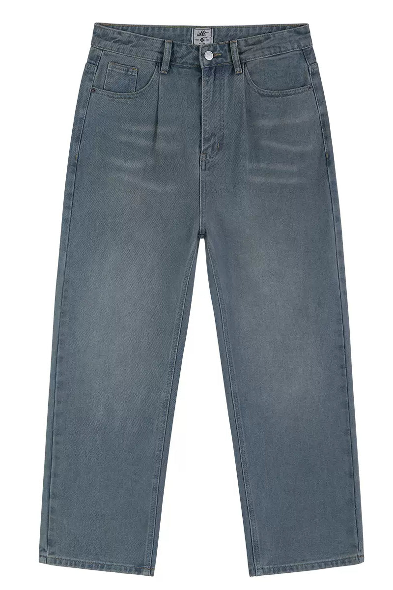 Straight-Leg Jeans in Vintage Wash - chiclara