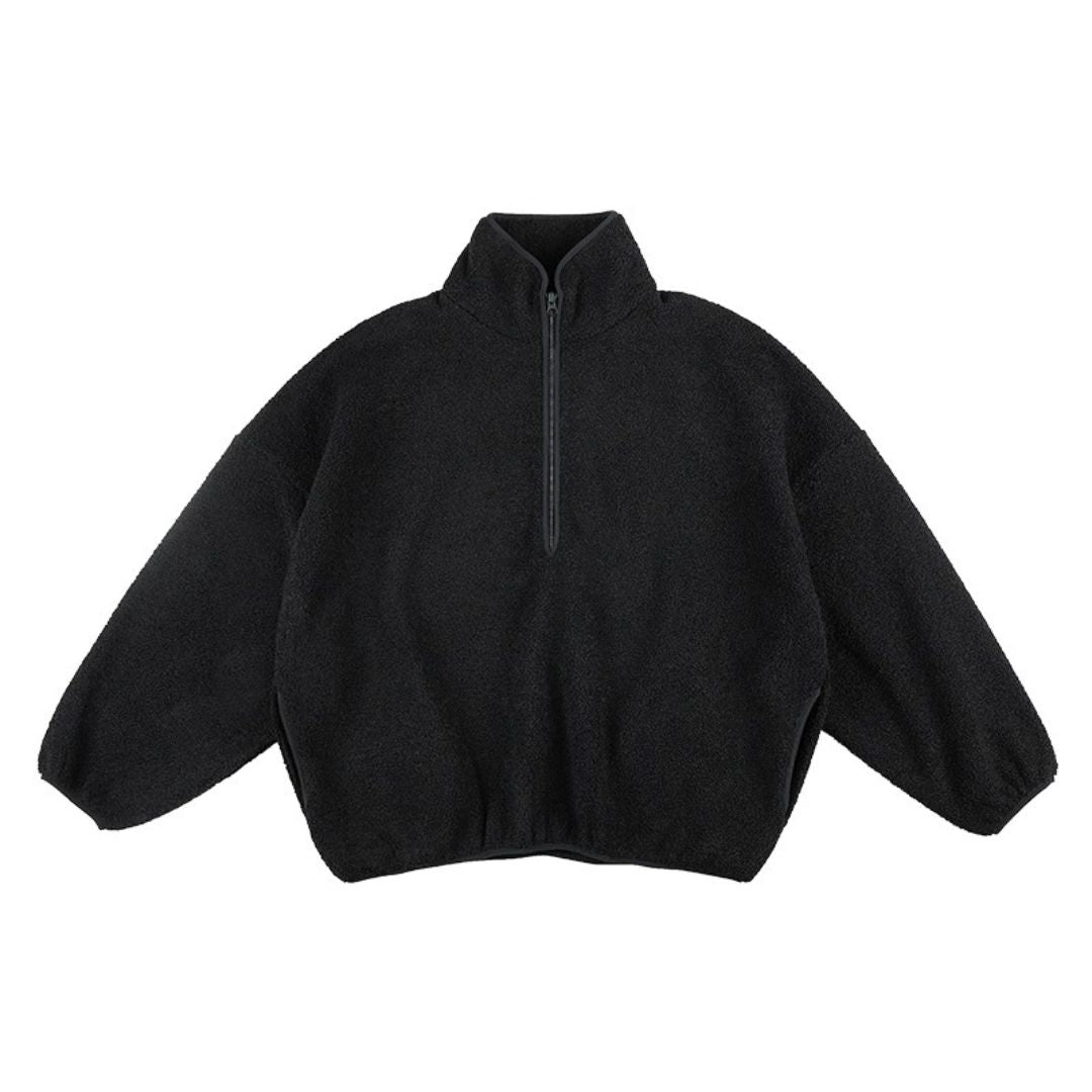 Sherpa Jacket with Half-Zip Closure - chiclara