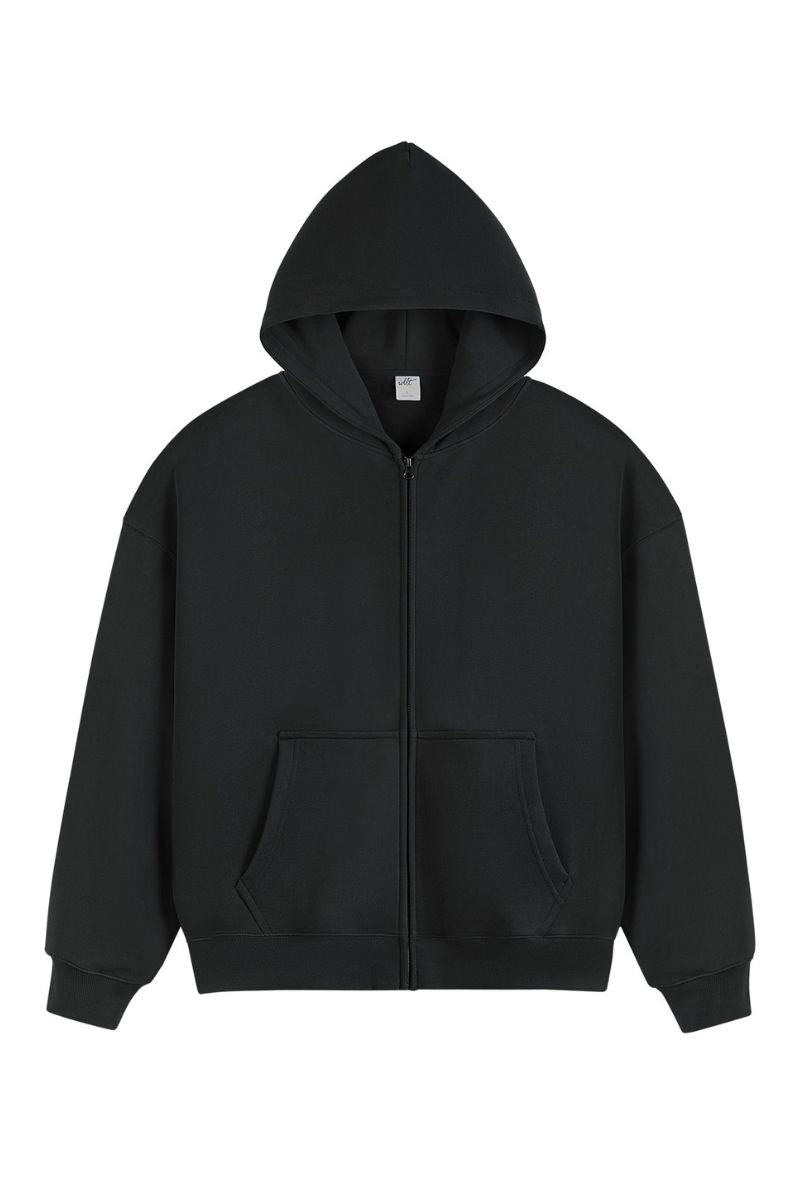 Zip-Up Hoodie in Heavy Weight Fabric - chiclara