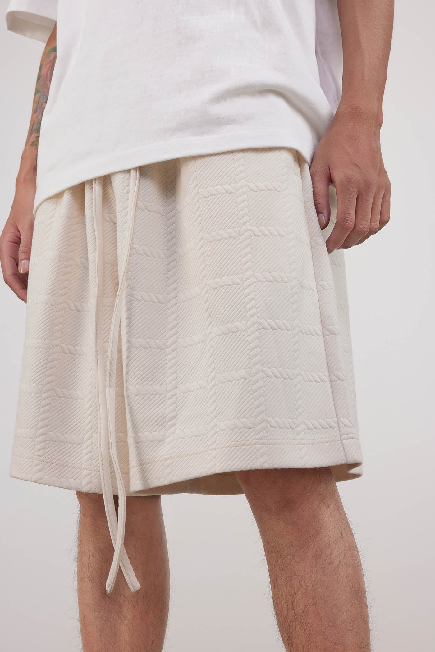 Quilted Drawstring Shorts