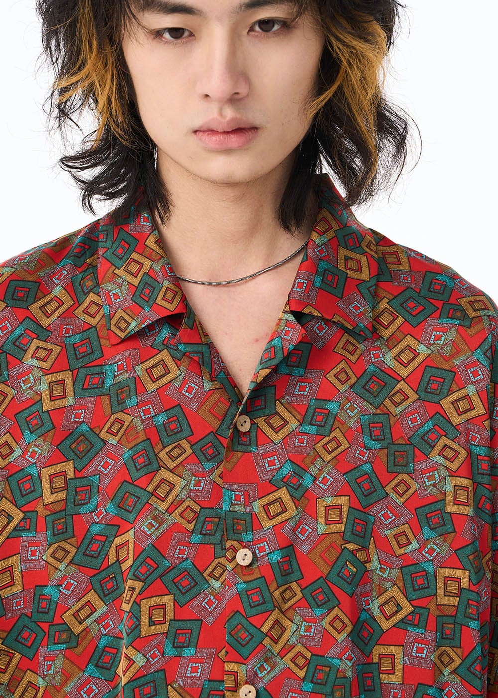 Geometric Print Resort Shirt