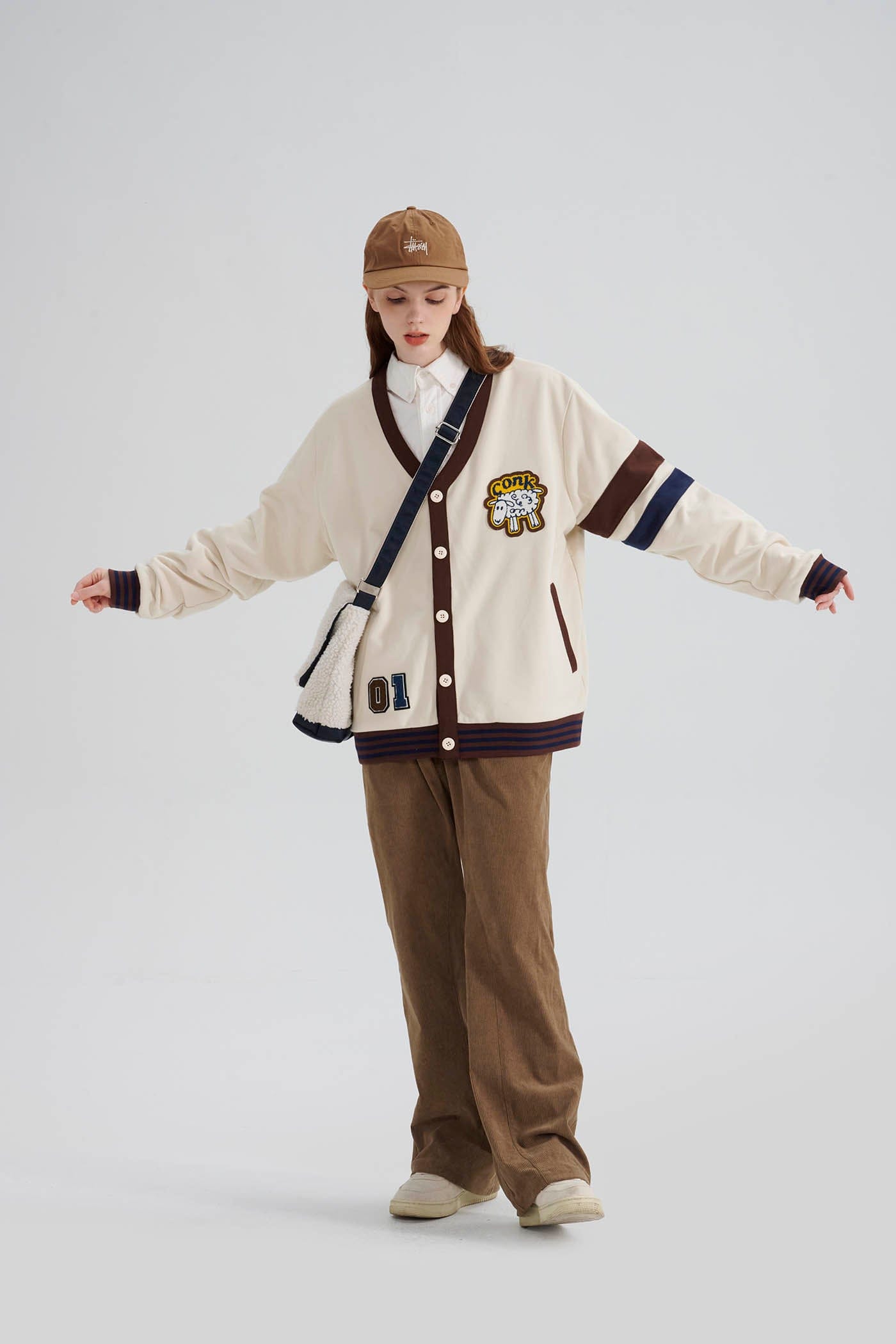 Navy Varsity Sheep Cardigan