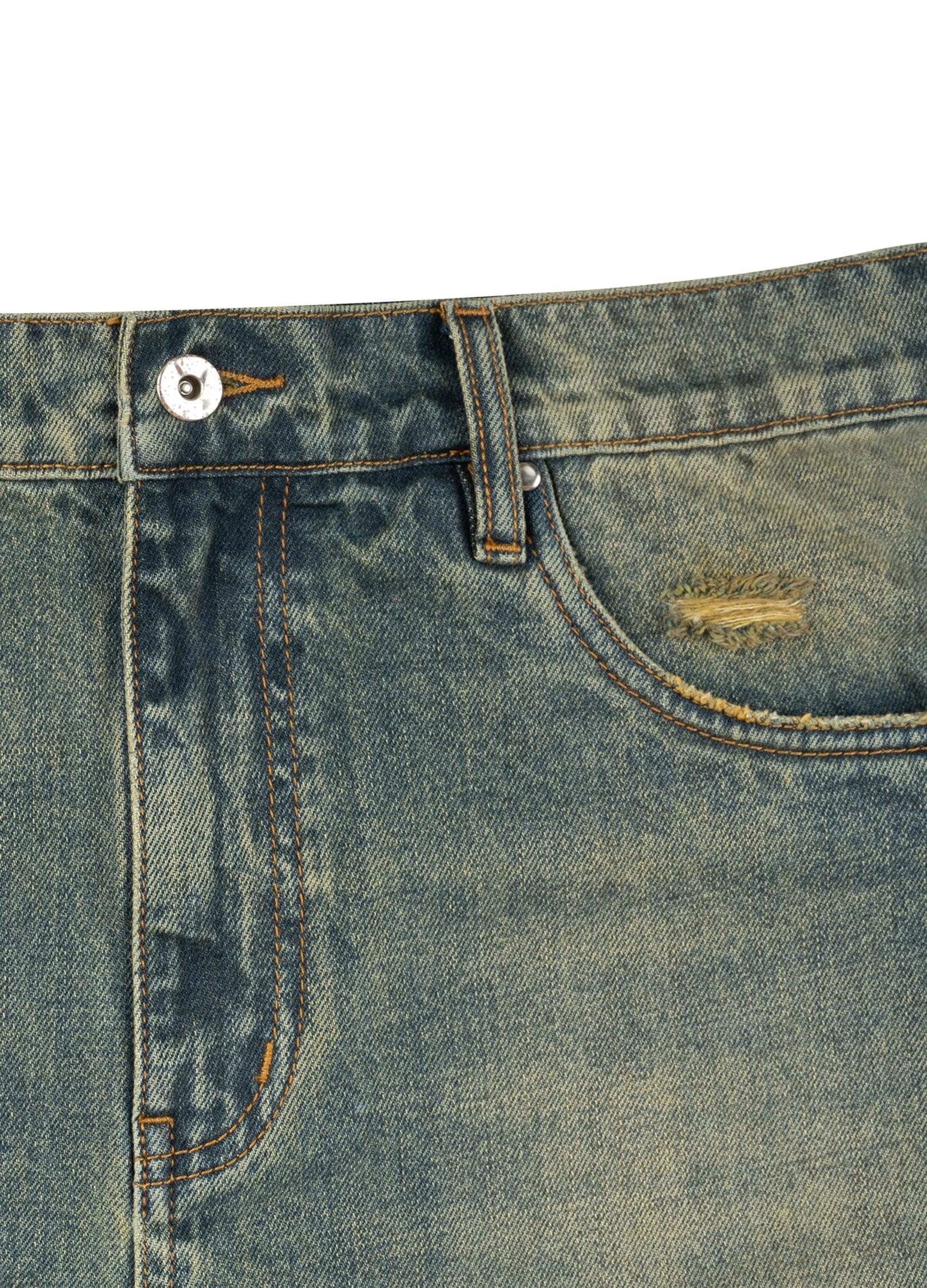 Retro-Inspired Wide Leg Denim Jeans - chiclara